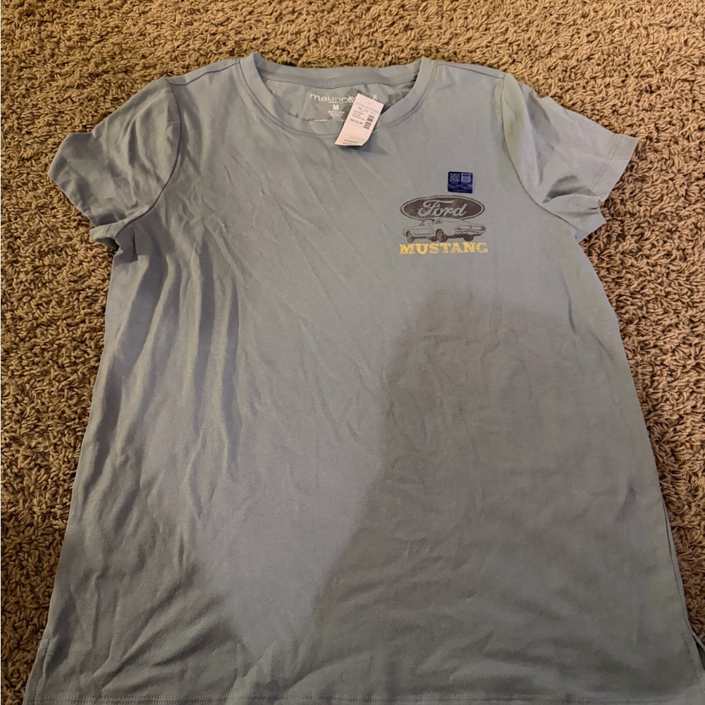 Maurices Sky Blue Mustang Tee